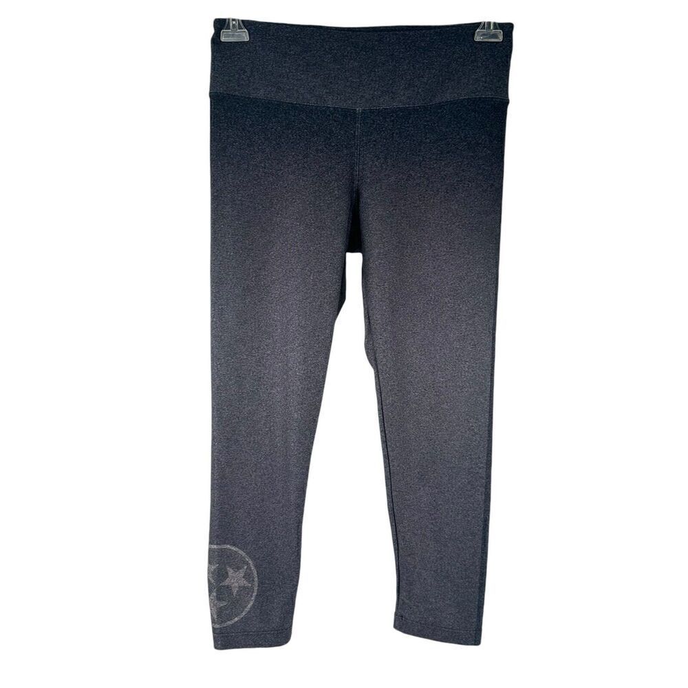 Tennessee Tri Star Leggings Womens Size M Gray Fleet Feet Sports Cropped Active
